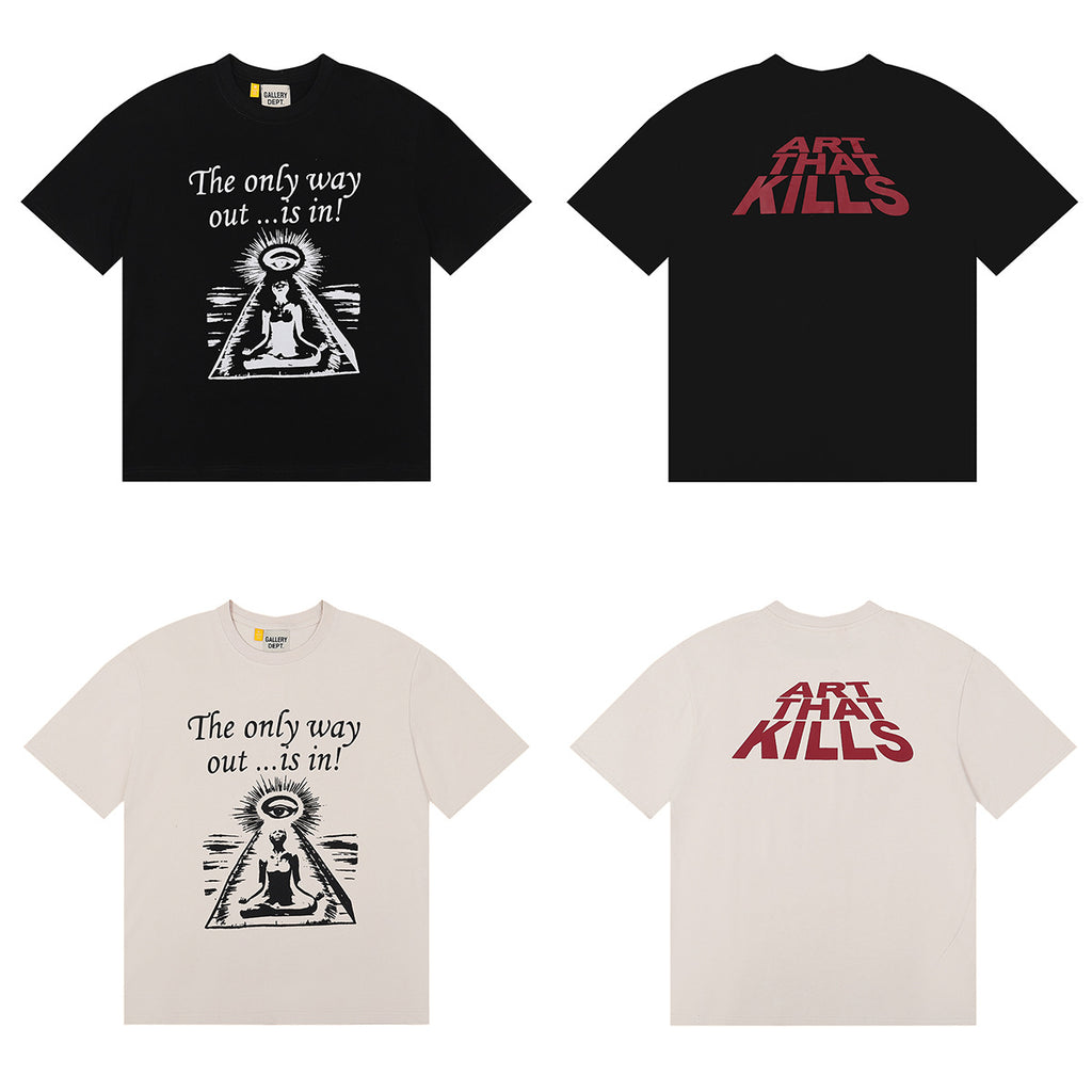 Gallery Dept Classic Logo Slogan Crew Neck Short Sleeve T‑Shirt Unisex