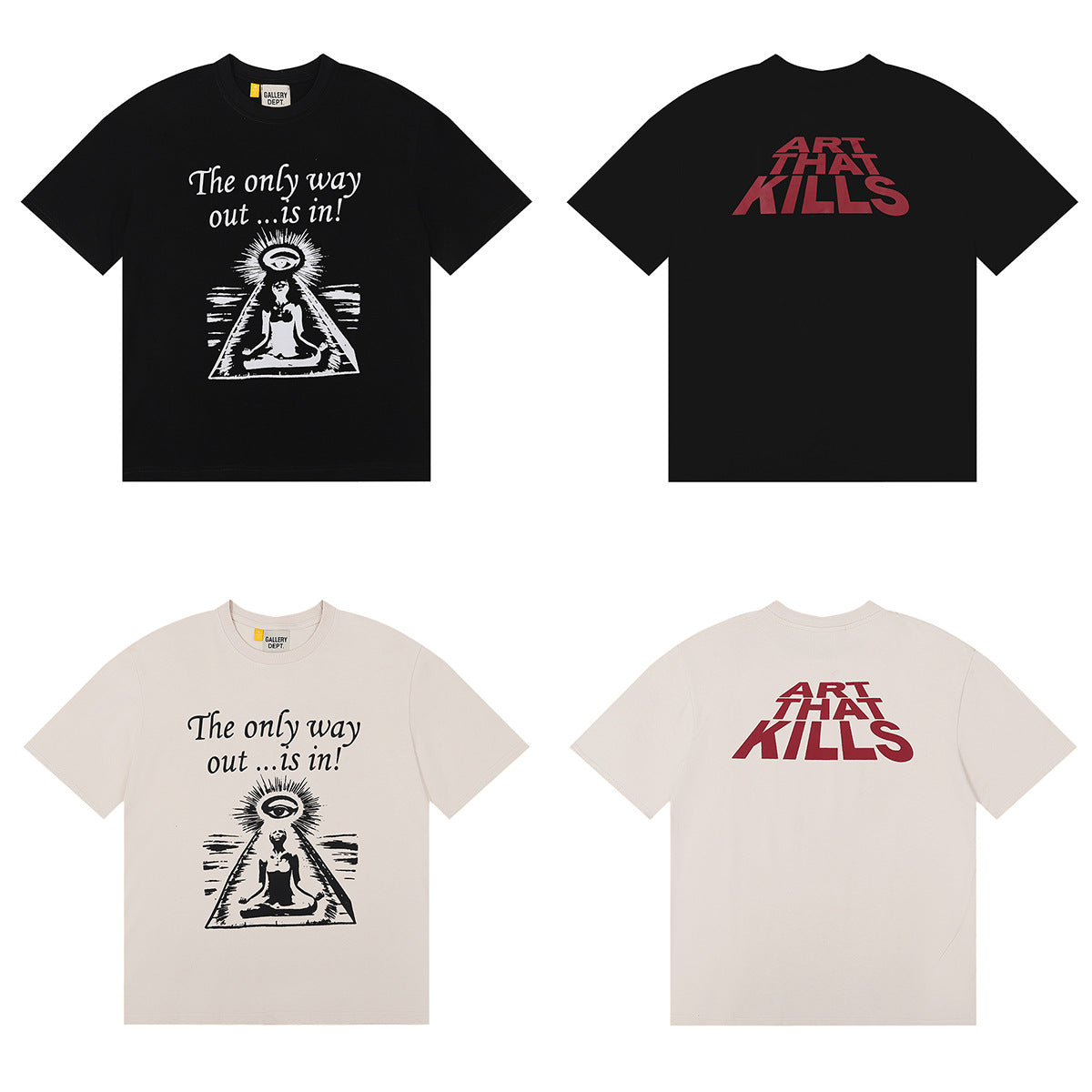 Gallery Dept Classic Logo Slogan Crew Neck Short Sleeve T‑Shirt Unisex