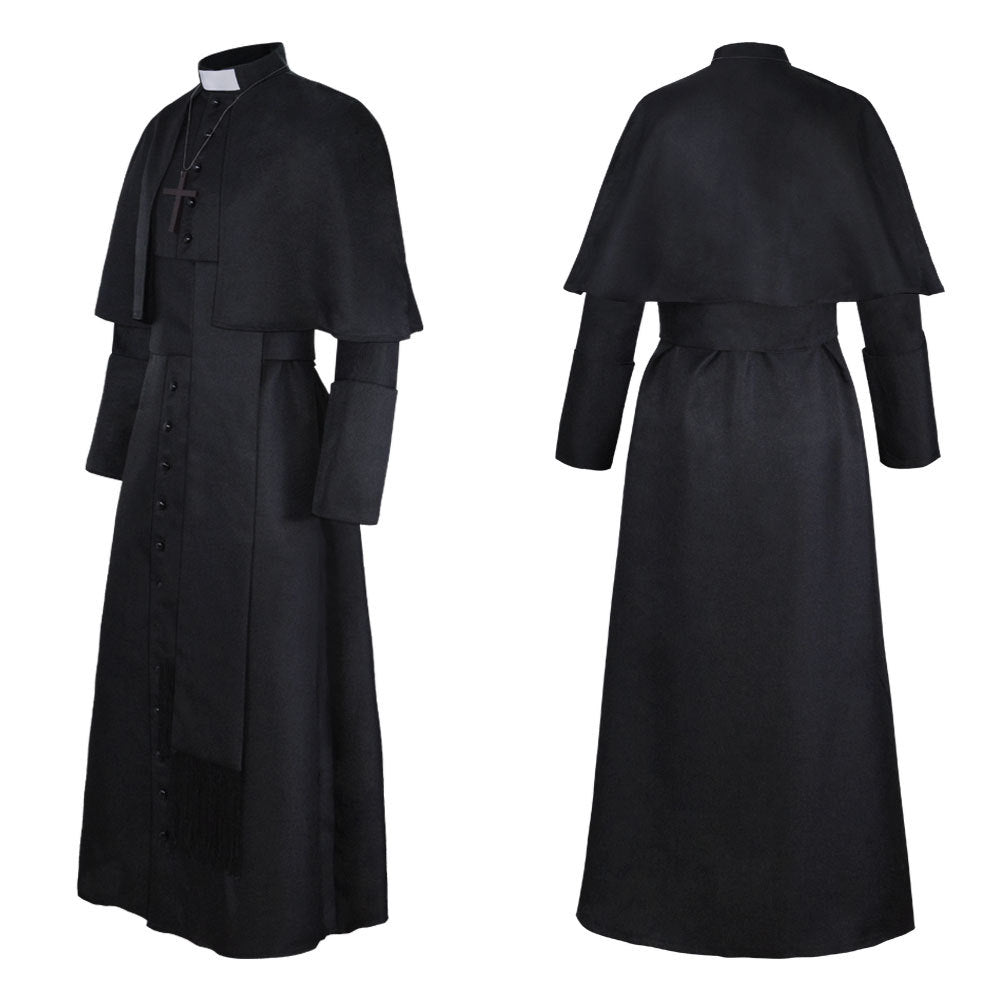 Halloween Men Priest Cosplay Medieval Long Robe Multi‑Color Party