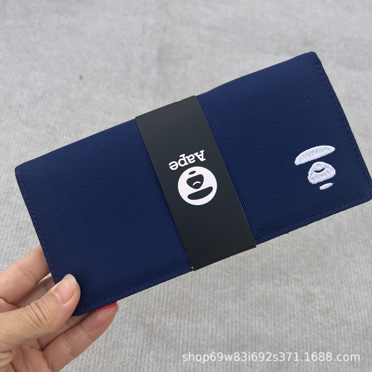 AAPE BY A BATHING APE Head Embroidered Long Wallet
