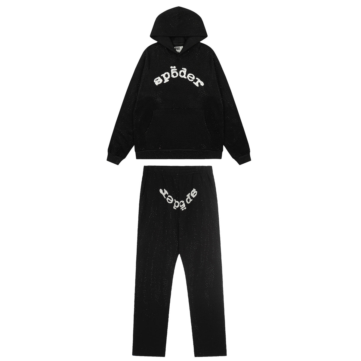 Sp5der VVS Full Rhinestone Hoodie & Sweatpants Tracksuit Set
