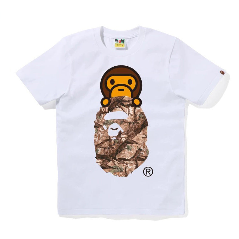 BAPE Ape Head & Shark Graphic Tee Loose Unisex Streetwear T-Shirt