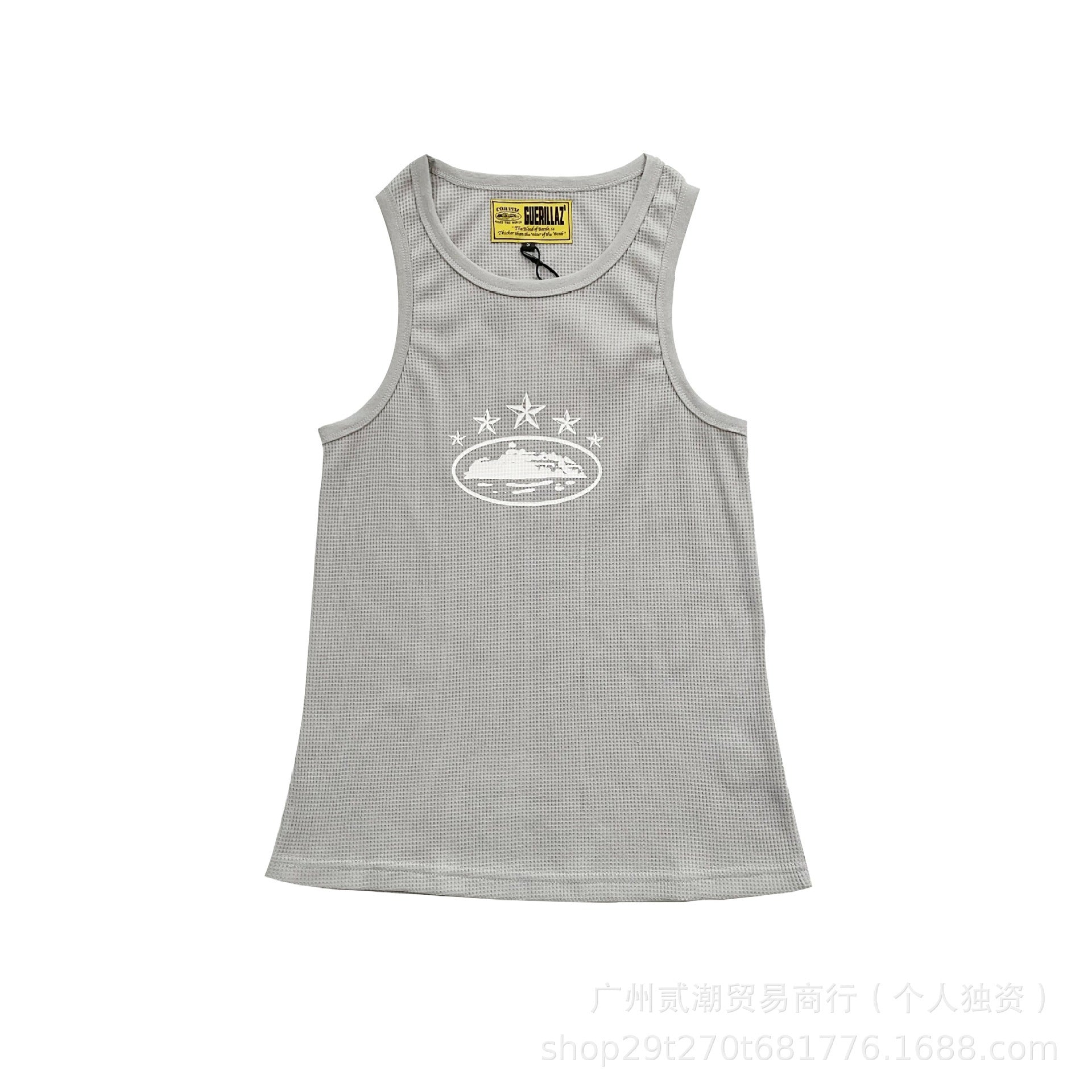 Corteiz Style Y2K Geripptes Tanktop Ärmelloses Streetwear Basic Weste