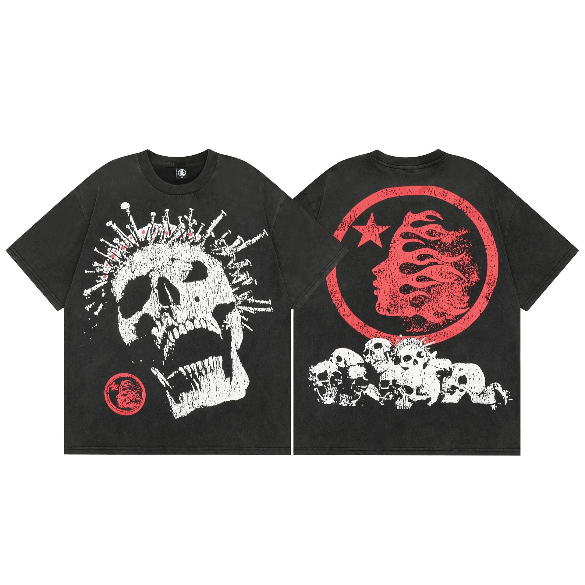 Hellstar Multi‑Graphic Print Crew Neck Short Sleeve Tee Unisex