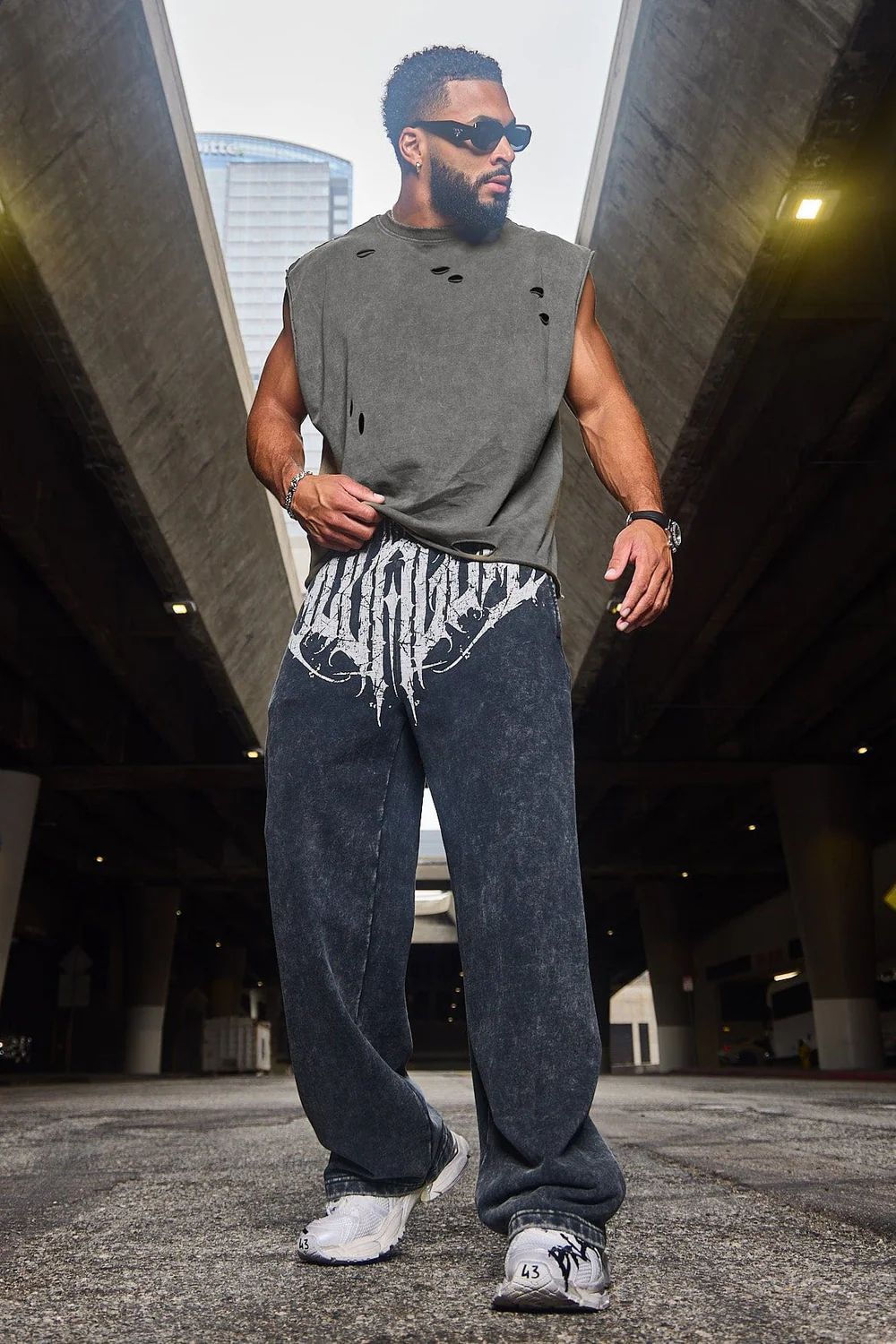 YOUNGLA 2079 Dark Wave Joggers