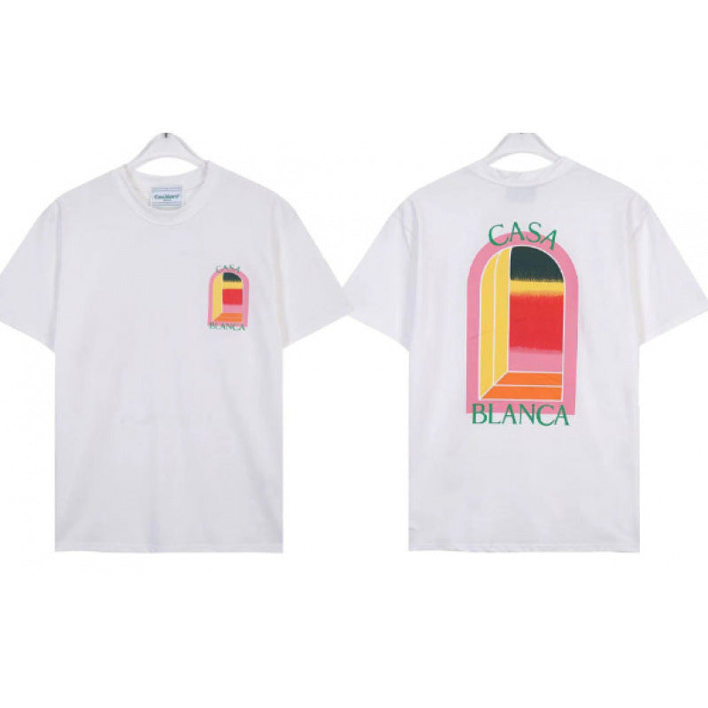 Casablanca Casa Letter Art Print Crew Neck Short Sleeve Tee Unisex
