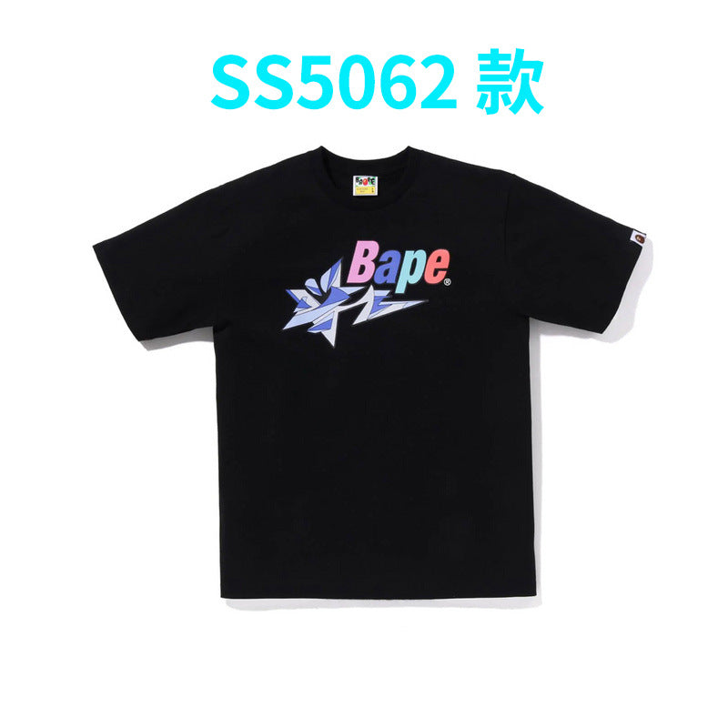 BAPE Shark Camo Graphic Tee Loose Unisex Streetwear T-Shirt