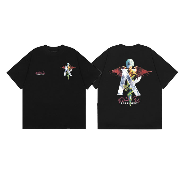 Represent Shark Washed Graphic Oversized Tee Streetwear Unisex
