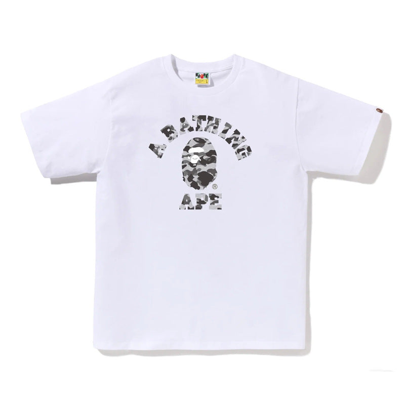 BAPE Ape Head Shark Print Loose Casual Unisex Short Sleeve T-Shirt
