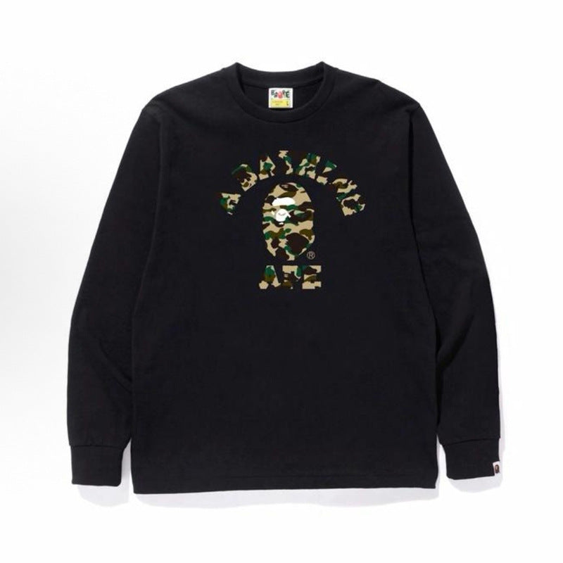 Bape Baby Milo Camo Ape Head Graphic Oversized Long Sleeve Tee Street