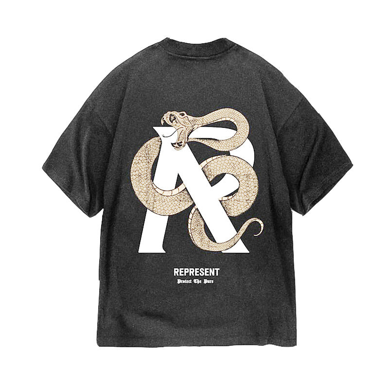 Represent Vintage Washed Graphic Short Sleeve Tee Streetwear Unisex