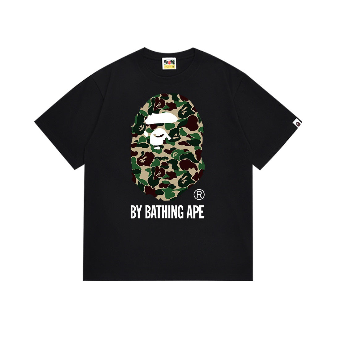 Bape Multi‑Camo Ape Head Graphic Oversized Tee Streetwear Unisex