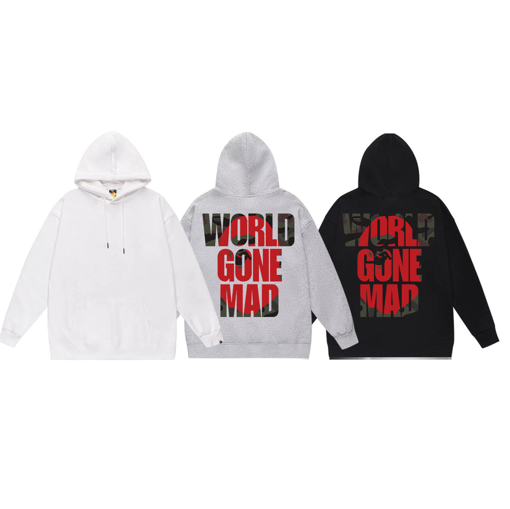 Bape Camo Ape Head Graphic Vintage Washed Oversized Hoodie Streetwear