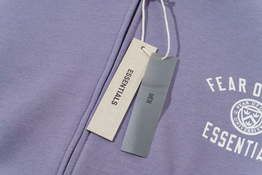 FOG Essentials Emblem Letter Zip Up Hoodie Unisex