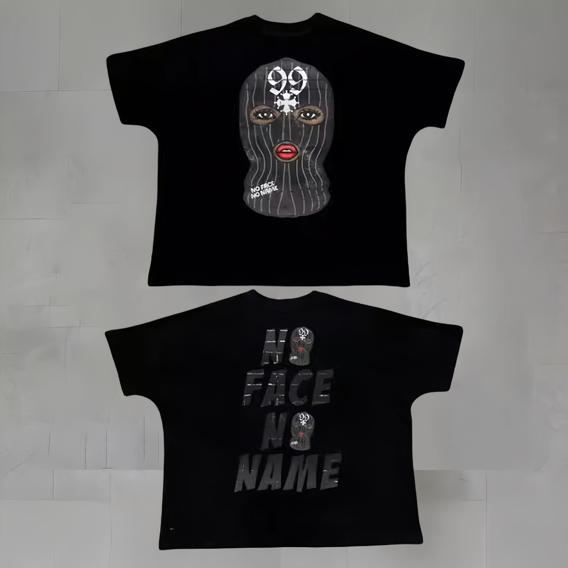 Touch Studios Y2K doppelseitiges Oversize-Vintage-Baumwoll-T-Shirt mit Cartoon-Print