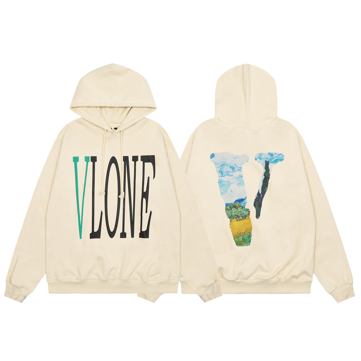 Vlone Friends Big V Logo American Style Unisex Hoodie