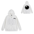 Stussy Graphic Zip Up Hoodie Letter Streetwear Casual Pullover Jacket