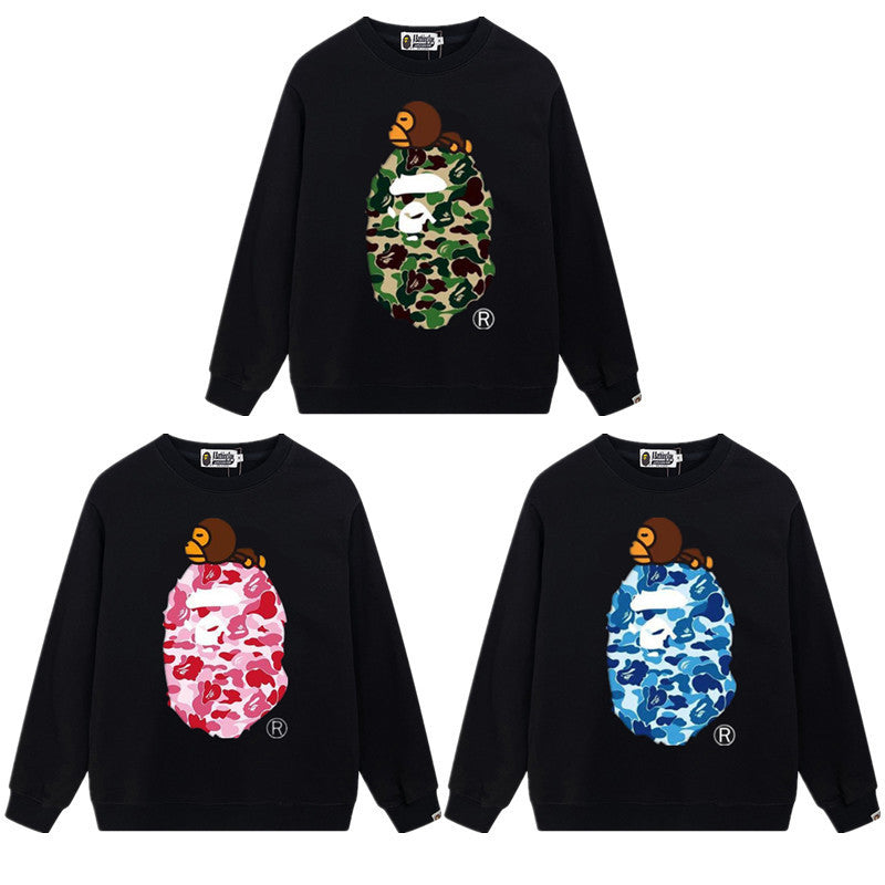 Bape Camo Ape Head Graphic Oversized Crewneck Streetwear Unisex