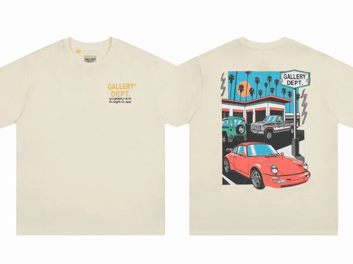 Gallery Dept Vintage Washed Graphic Short Sleeve Tee Streetwear Unisex