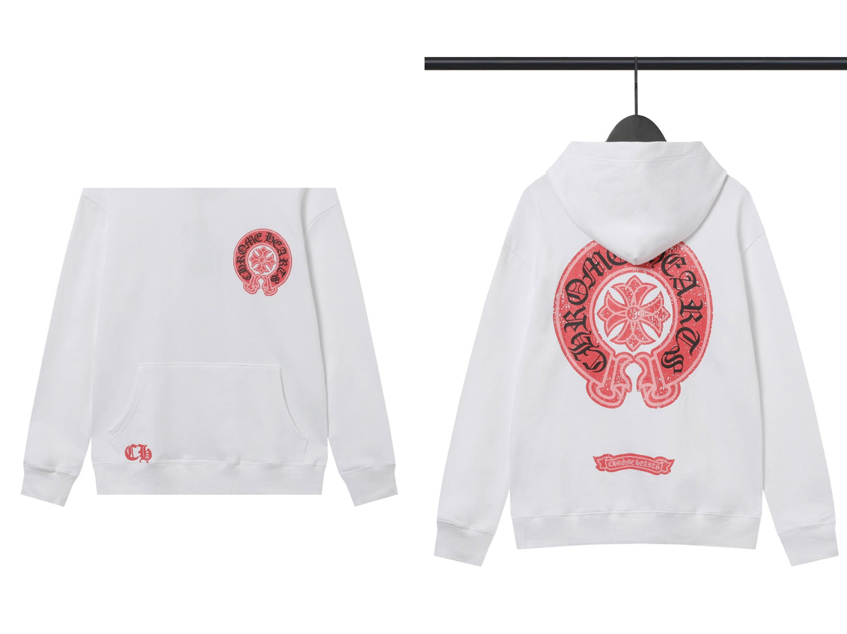 Chrome Hearts Horseshoe Cross Hoodie Goth Streetwear Graphic Pullover