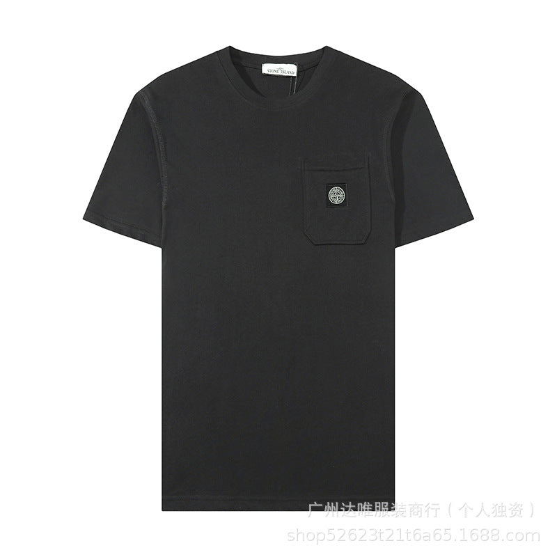 Stone Island Compass Embroidered Chest Pocket Oversized Tee Streetwear