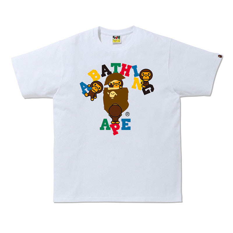 Bape Baby Milo Multi‑Print Graphic Oversized Tee Streetwear Unisex