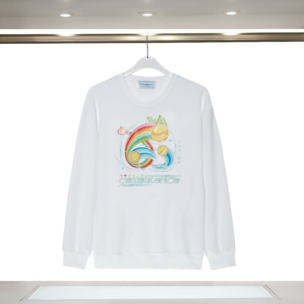 Casablanca Art Graphic Crewneck Sweatshirt Vintage Casual Pullover