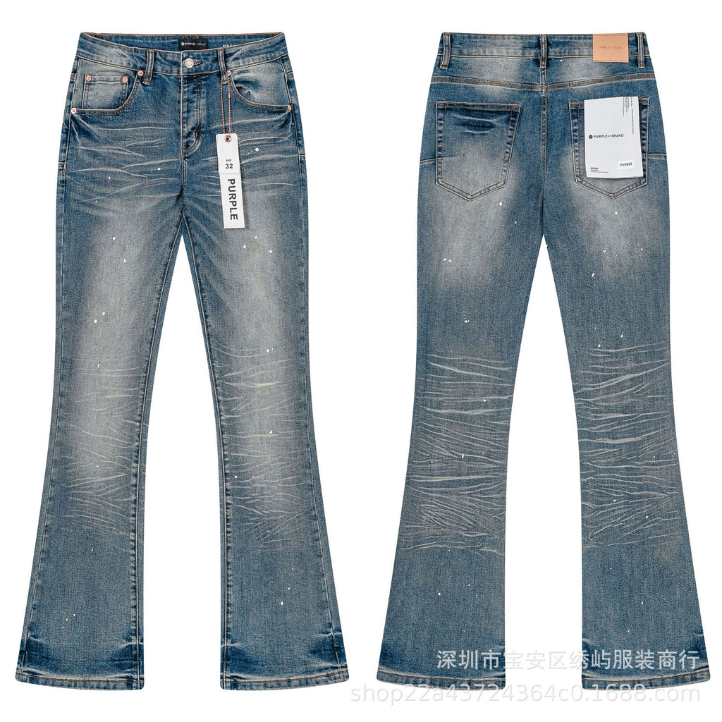 Purple Brand Distressed Flare Denim Jeans Unisex