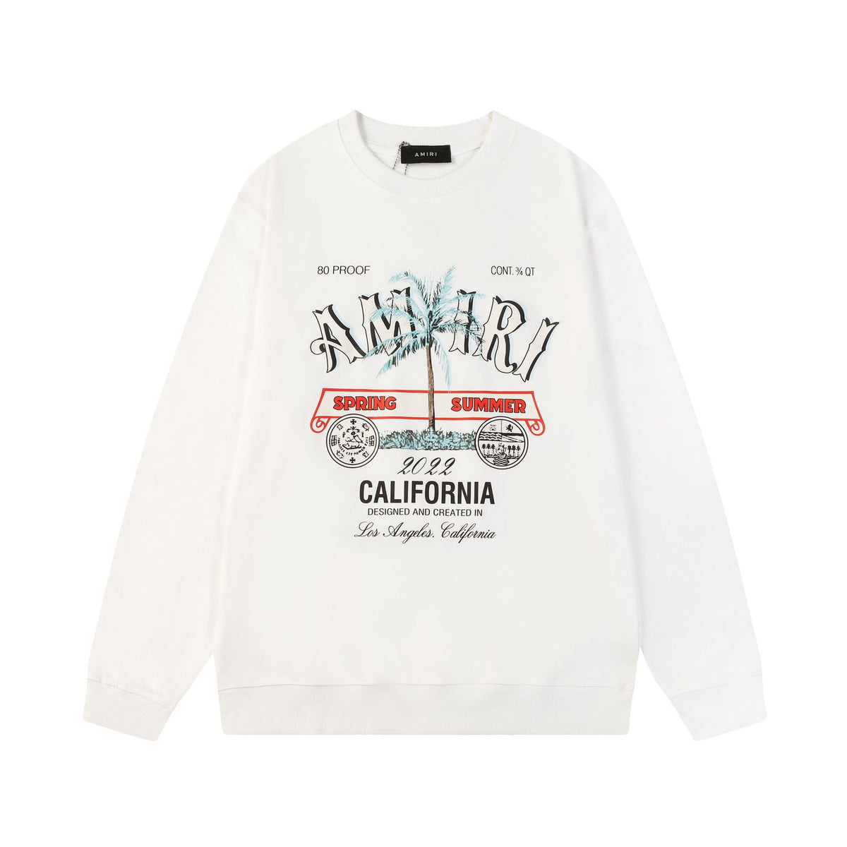 Amiri Logo Letter Dragon Angel Eagle Crewneck Sweatshirt Streetwear