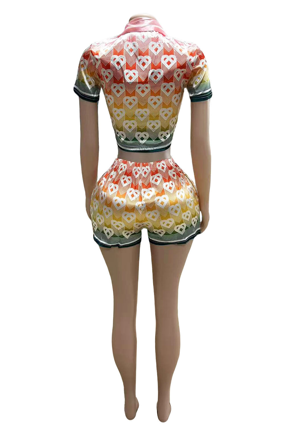 Casablanca Floral Print Short Sleeve Top Shorts 2 Piece Set Women