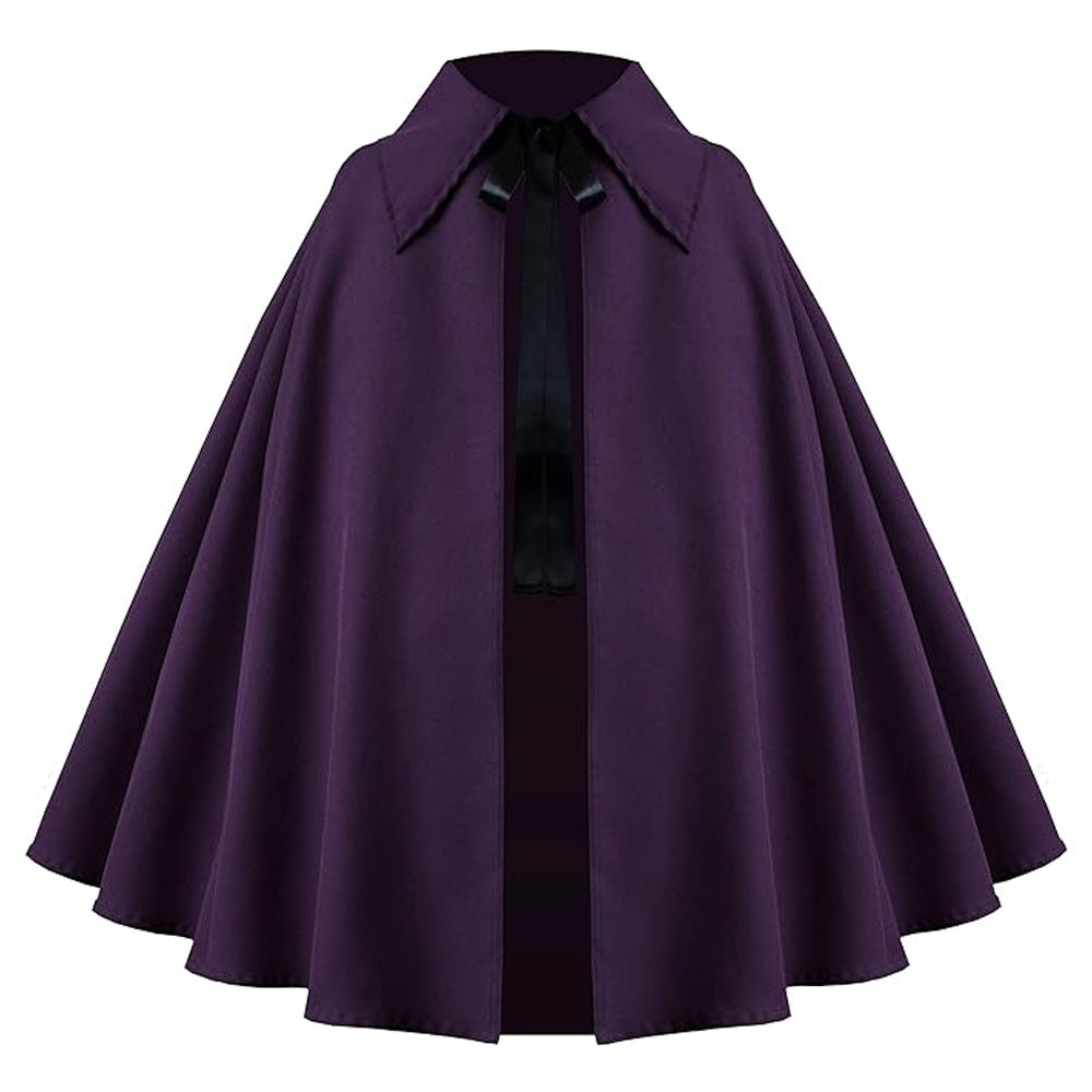 Halloween Medieval Short Cape Stand Collar Multi‑Color Cosplay Cloak