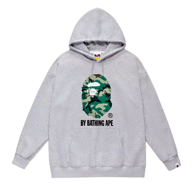 BAPE Ape Head Graphic Hoodie Camo Print Loose Cotton Pullover