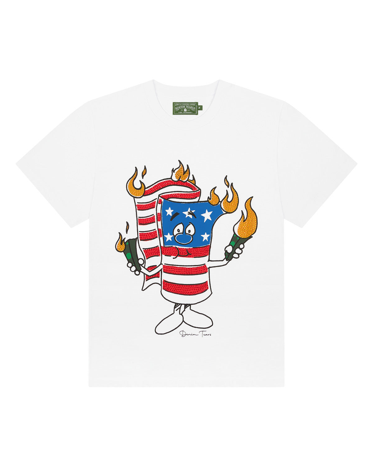 2026 New Denim Tears Print Loose Crewneck Unisex Casual T-Shirt