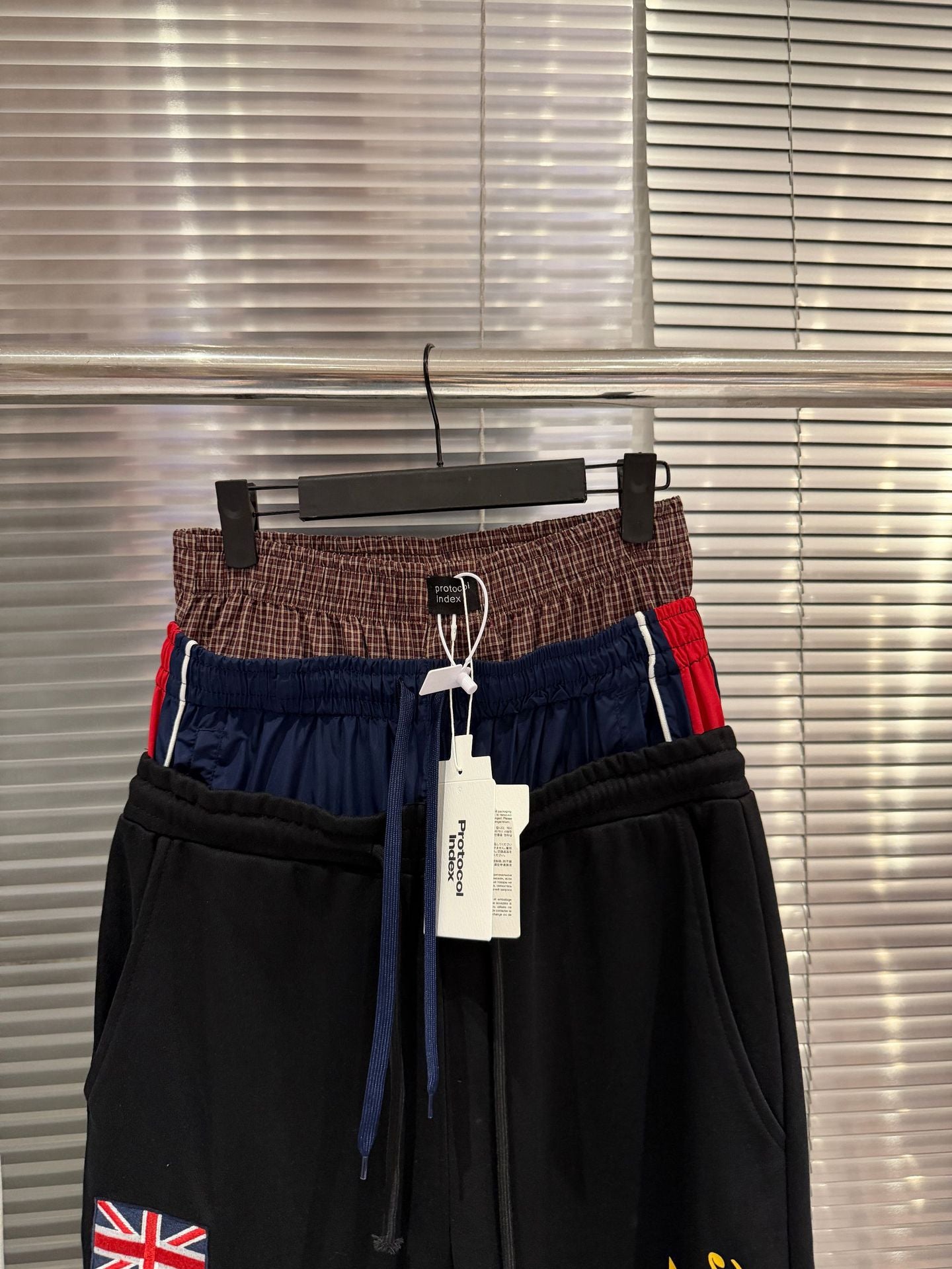 Protocol Index British Flag Embroidery Triple Waist Wide Leg Sweatpants