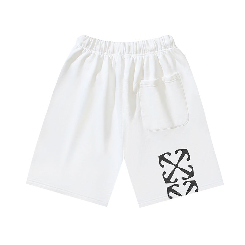 Off White Virgin Mary Graphic Relax Fit Casual Shorts Unisex