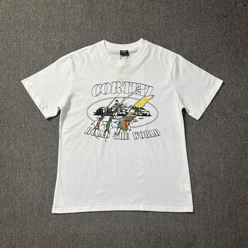 Corteiz Logo Letter Print Crew Neck Short Sleeve T‑Shirt Unisex