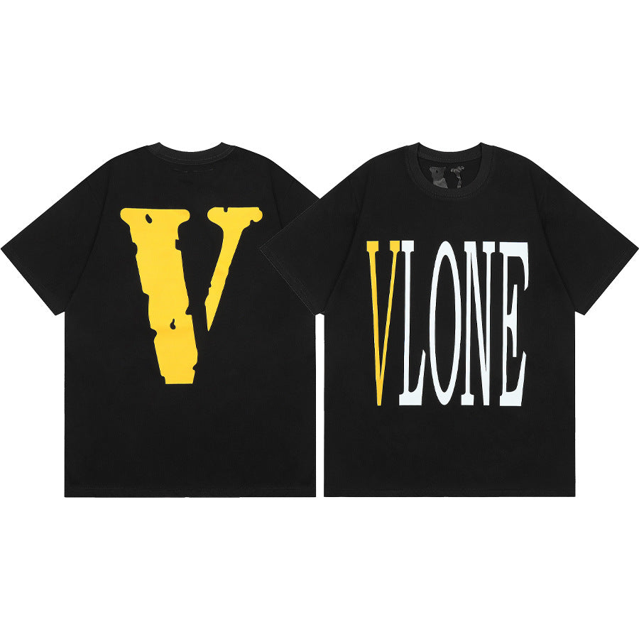 Vlone Big V Letter Graphic Short Sleeve Tee Streetwear Unisex