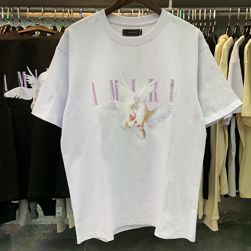 Amiri Peace Dove Graphic Oversized Tee Streetwear Unisex