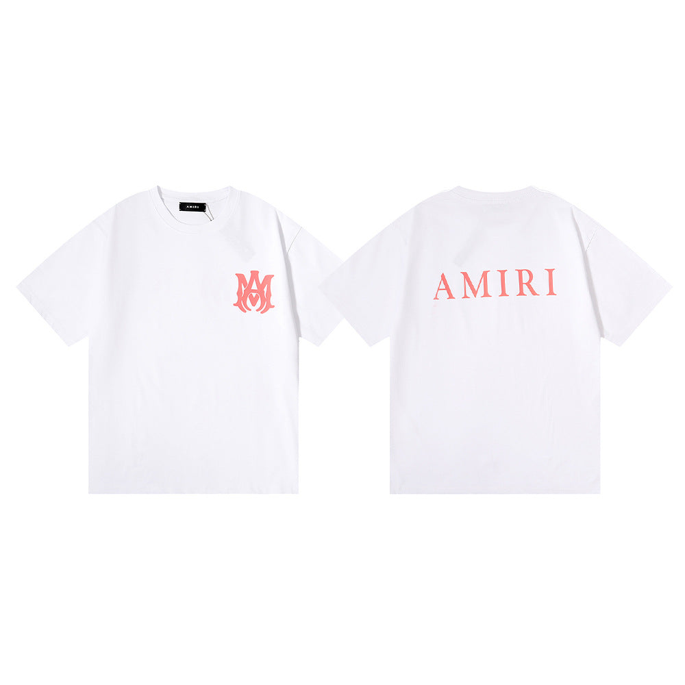 Amiri Rose Skull Letter Graphic Short Sleeve Tee Streetwear Unisex