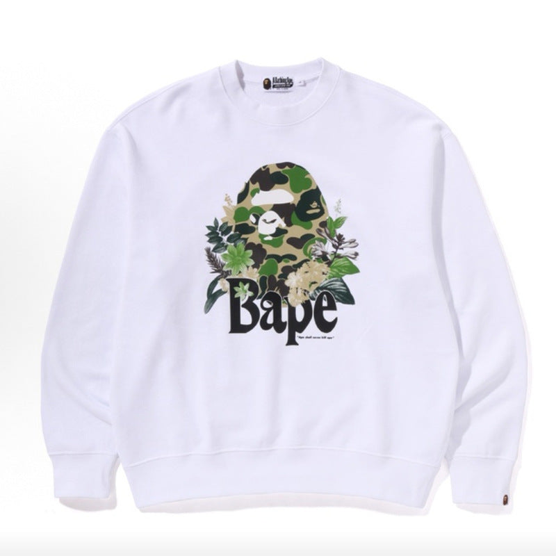 Bape Camo Ape Head Graphic Washed Oversized Crewneck Streetwear