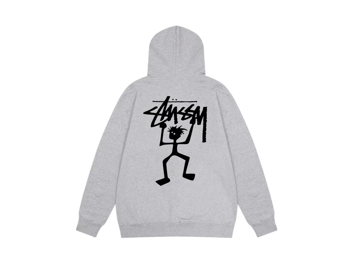 Stussy Zip Up Hoodie Multi Graphic Letter Print Streetwear Jacket