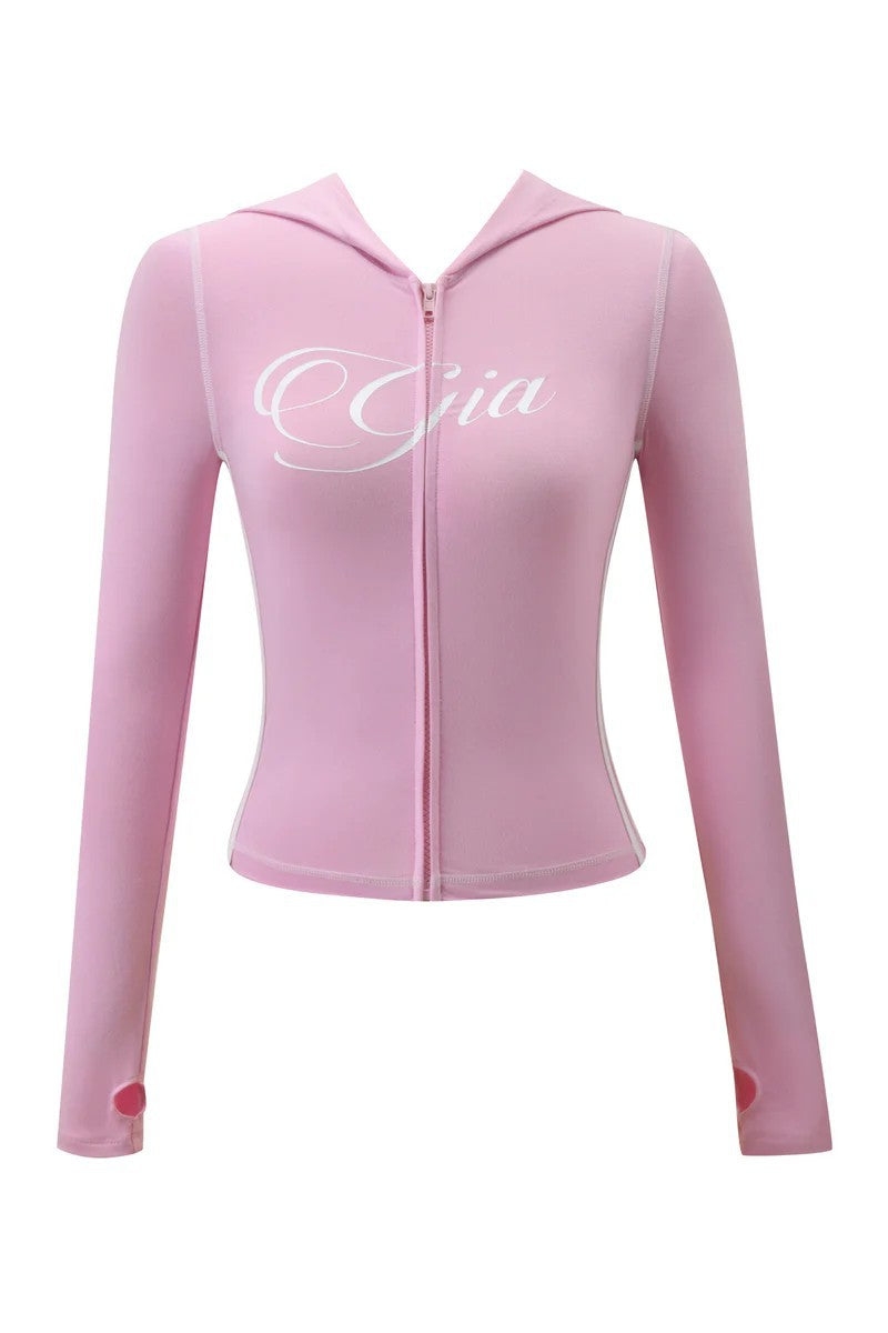 I.AM.GIA Zip Hoodie Crop Top Mini Skirt 2 Piece Set Women