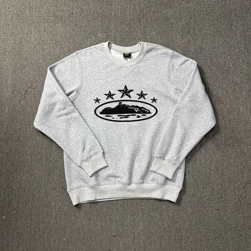 Corteiz Island Letter Graphic Oversized Crewneck Streetwear