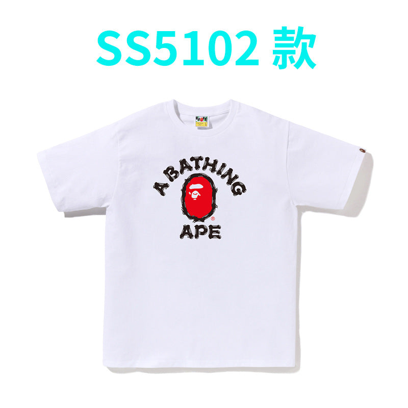 BAPE Shark Camo Graphic Tee Loose Unisex Streetwear T-Shirt