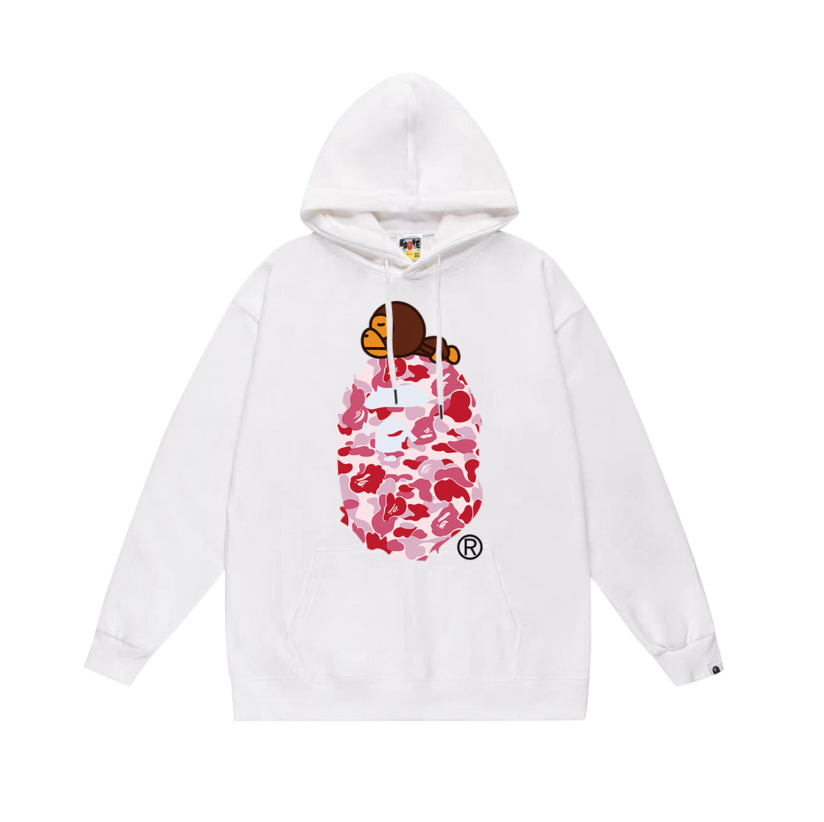 Bape Camo Ape Head Graphic Vintage Washed Oversized Hoodie Streetwear