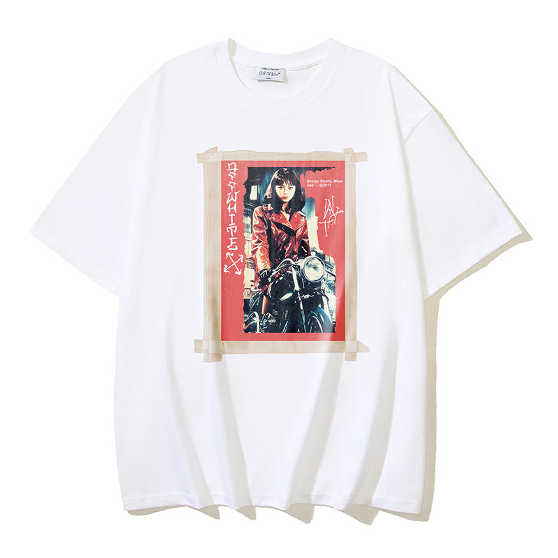 Off‑White Multi‑Sketch Arrow Graphic Oversized Tee Streetwear Unisex