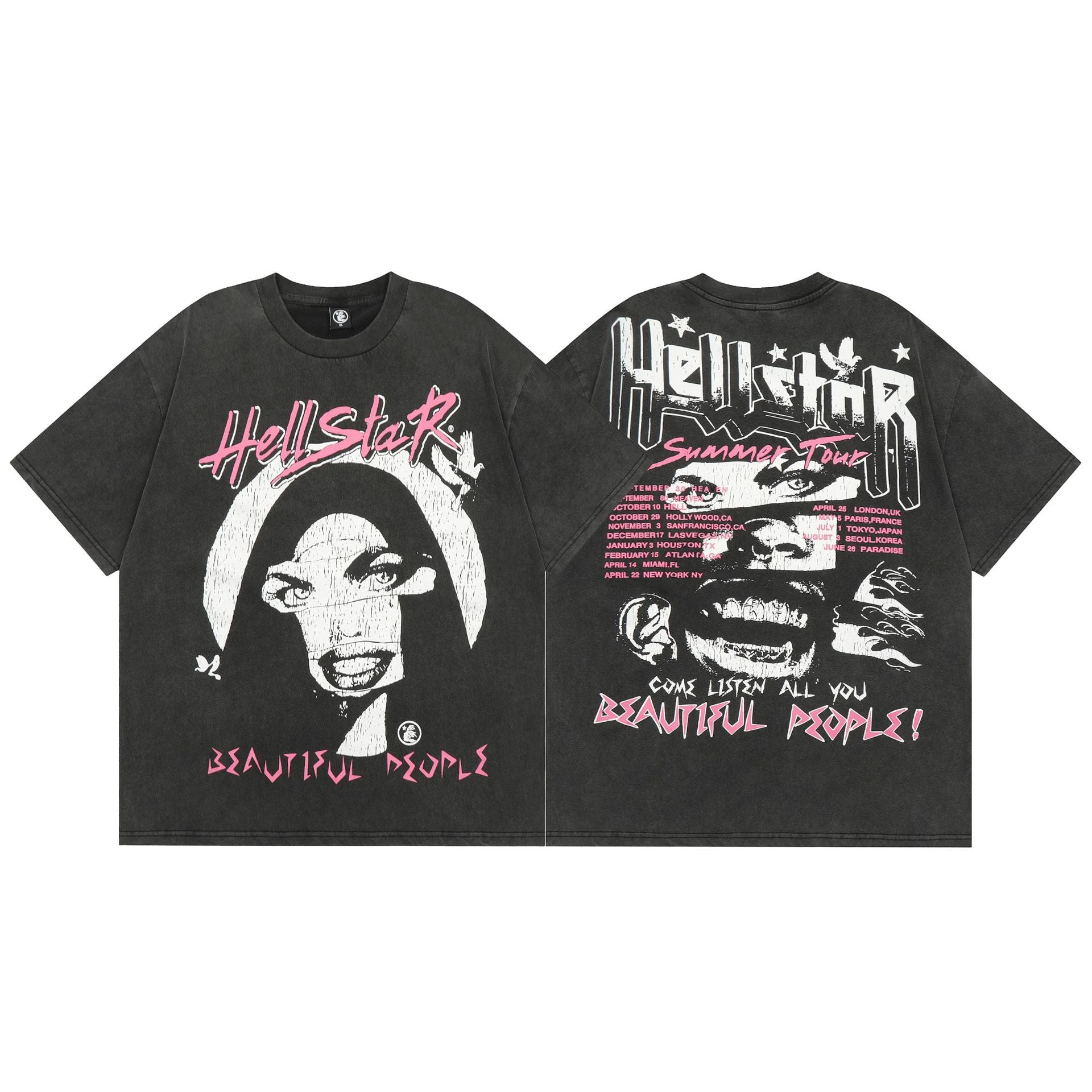 Y2K Hellstar Style Grafik Unisex Oversized Streetwear Baumwoll-T-Shirt