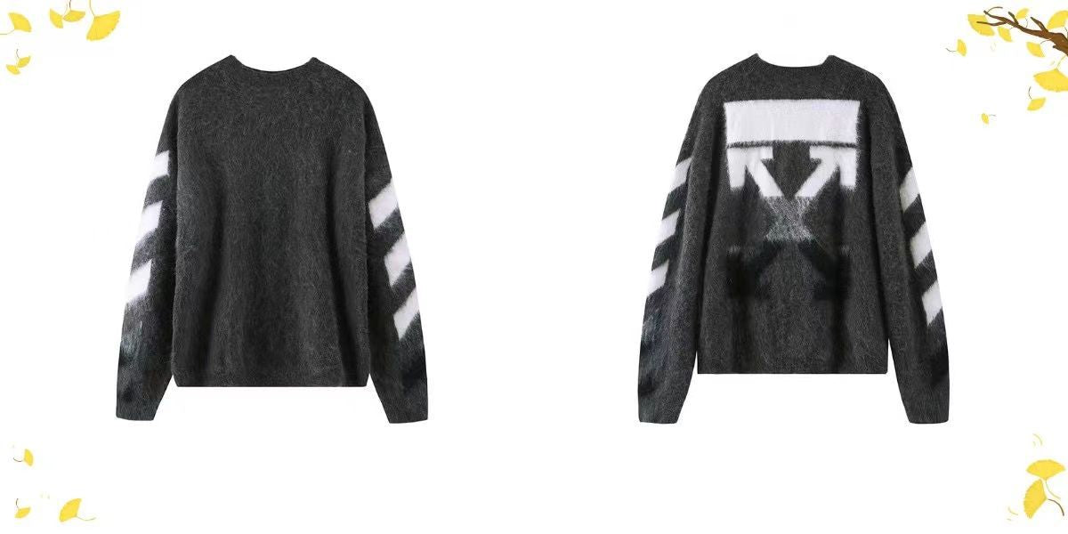 Off-White Diag Ombre Brushed Knit Crewneck Arrows Jumper