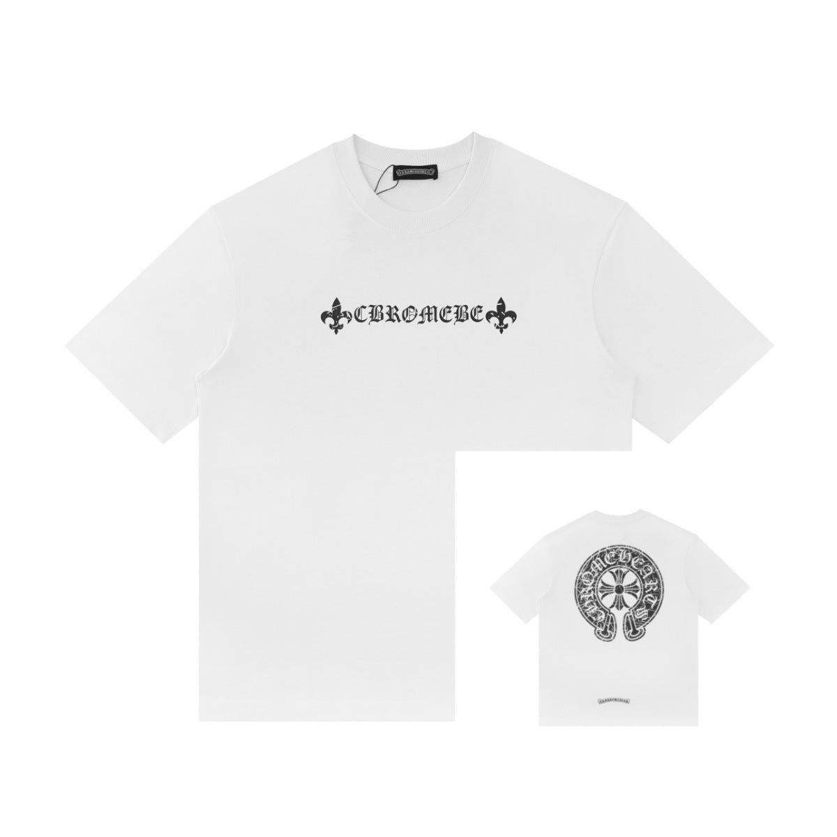 Chrome Hearts Color Sanskrit Cross Horseshoe Print Short Tee Unisex