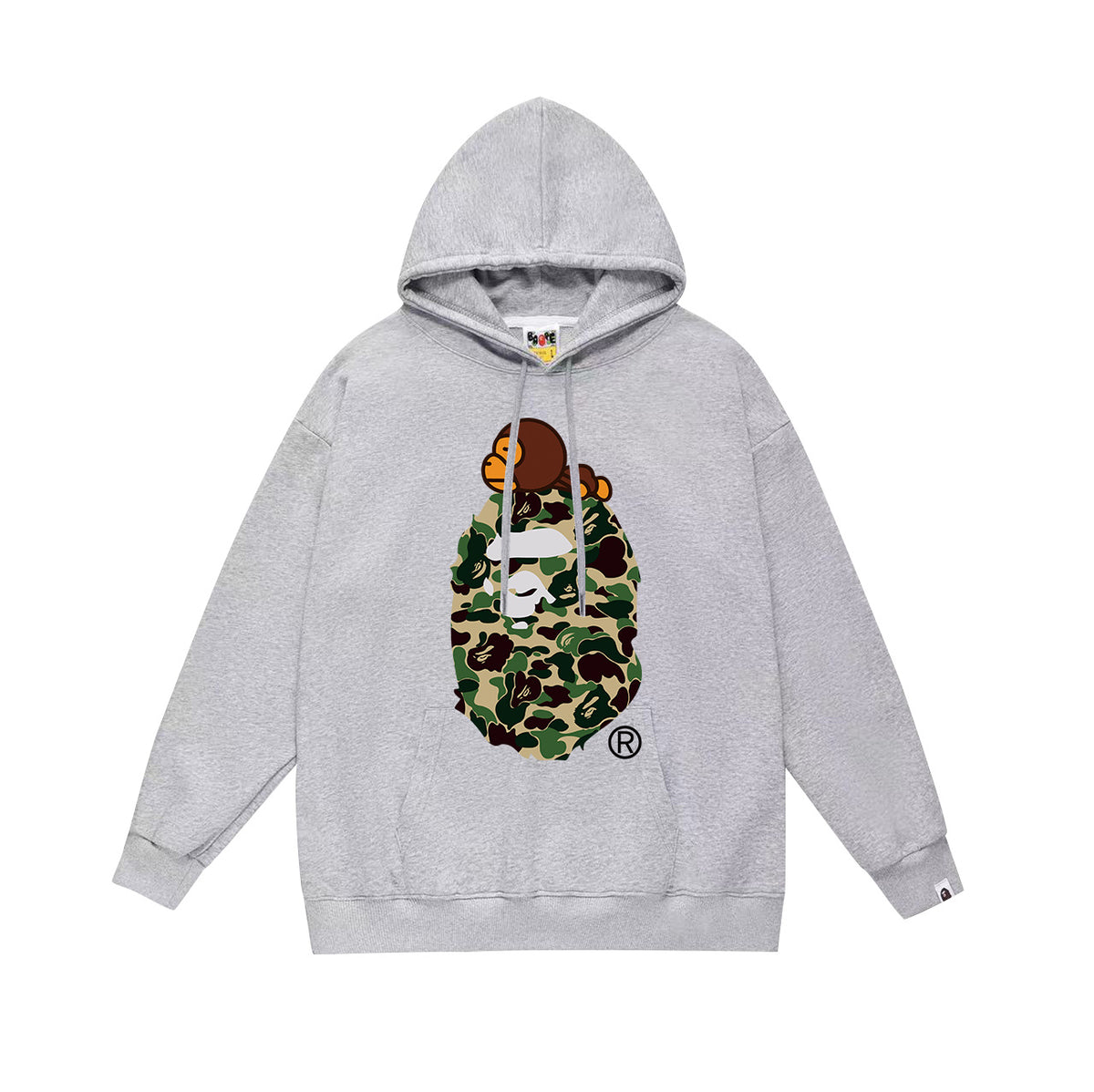 Bape Camo Ape Head Graphic Vintage Washed Oversized Hoodie Streetwear